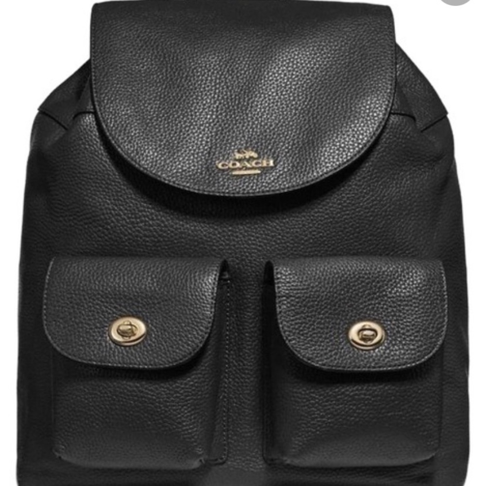 Coach Navy Blue Leather Backpack